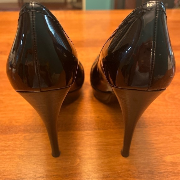 Stuart Weitzman Platform 4.5” Heel Black Patent Ladies Size 9N Beautiful Chic - Picture 6 of 11